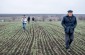 Vasyl V., born in 1932, takes Yahad’s team towards the execution site in Petrivka. ©Aleksey Kasyanov/Yahad-In Unum