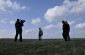 The Yahad team with Vasilii D., born in 1927, at the execution site. ©Nicolas Tkatchouk/Yahad - In Unum