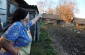 Local resident indicating the location of a barn where Jewish women and children were confined. The barn doesn’t exist today © David Merlin-Dufey – Yahad-In Unum