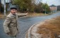 Yakym, born in 1926, points out to the Yahad team the road that the Jews were taken down to the shooting © Kate Kornberg/Yahad-In Unum