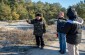 Volodymyr K., an eyewitness of the execution, explains to the Yahad team where the column stopped and how everything was organized at the crime scene © Kate Kornberg/Yahad-In Unum