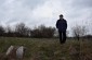 Andrzej S. at the Jewish cemetery in Jedrzejow, where the corps of the victims were buried. © Cristian Monterroso /Yahad-In Unum