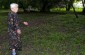 Stefania B., born in 1919, pointing out the execution site n°1 in the Jewish cemetery in Chełm, where circa. 300 Jews were shot, probably in May 1942. ©Olga Szymerowska/Yahad - In Unum