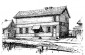 Narewka’s Wooden Synagogue, which was located on Szkolna Street, drawn by Jarosław Wojtach. ©Photo archive taken from Jewishgen.org